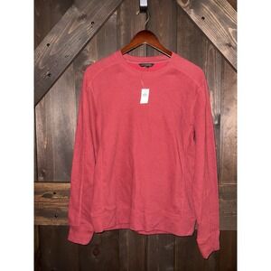 Banana Republic NEW Waffle Knit Thermal Men's S Crewneck Long Sleeve Rust
